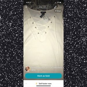 White XL women’s Cut Out Tank